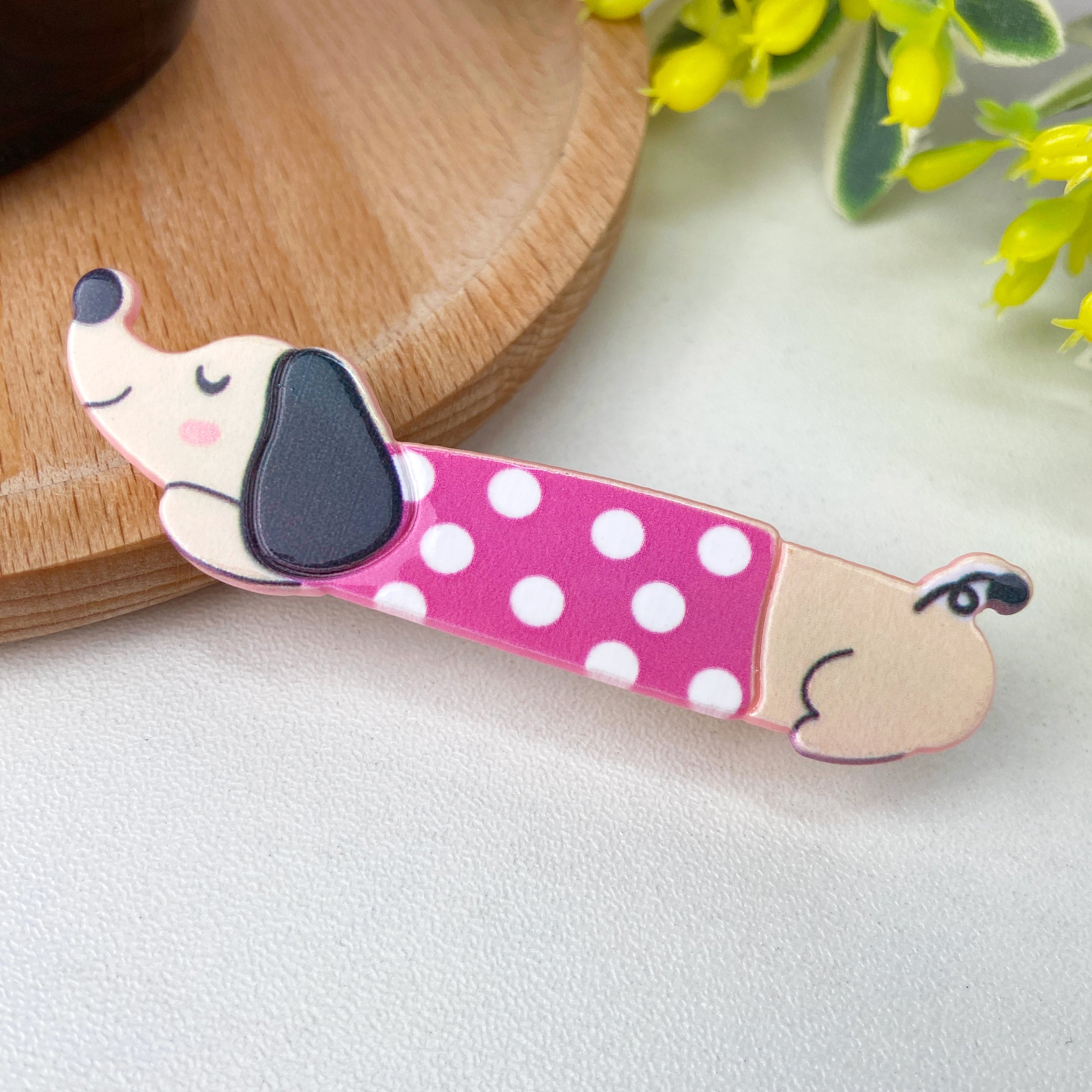 Cute Cartoon Colorful Dachshund Duckbill Clip