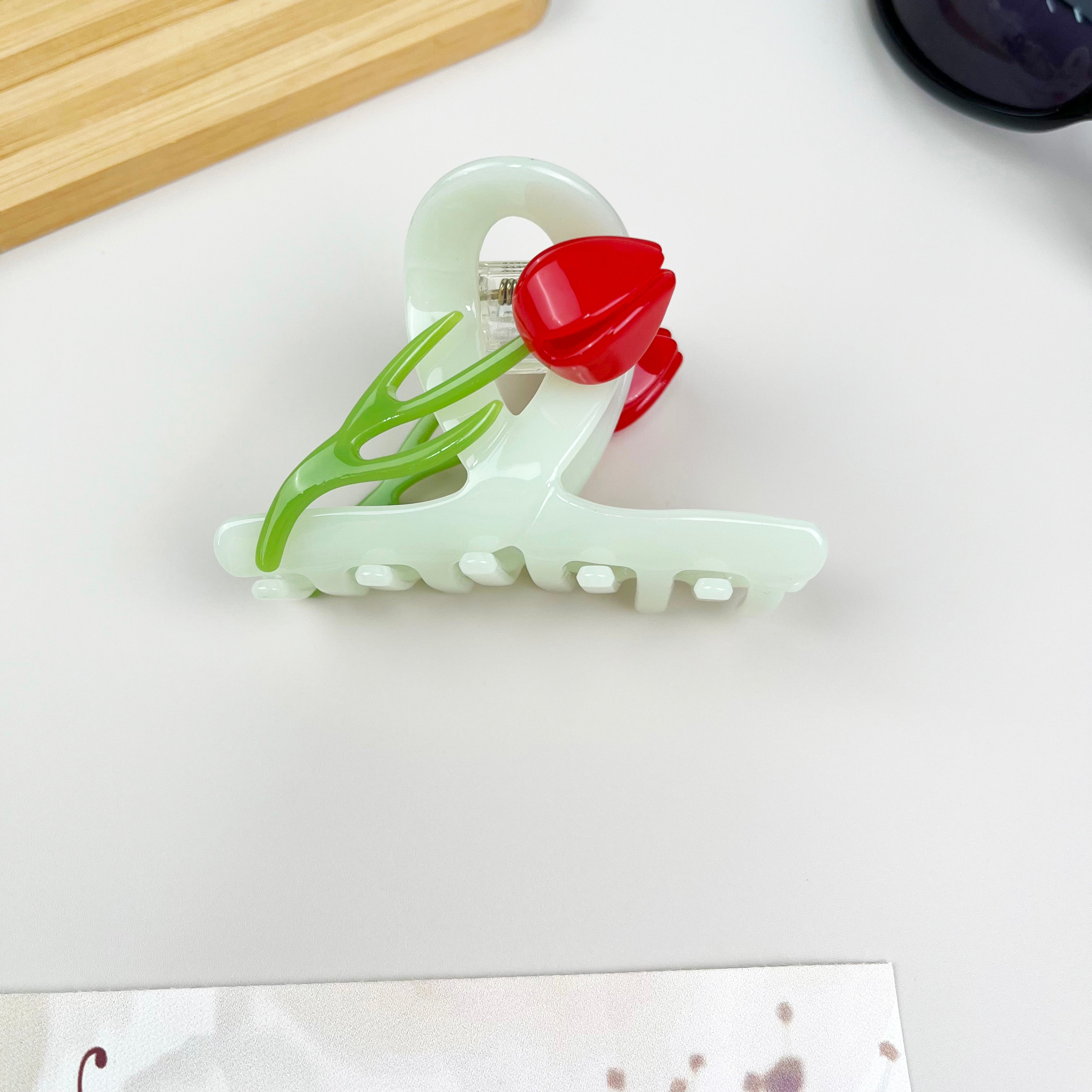 Acetate 3D tulip hair clips elegant claw clip