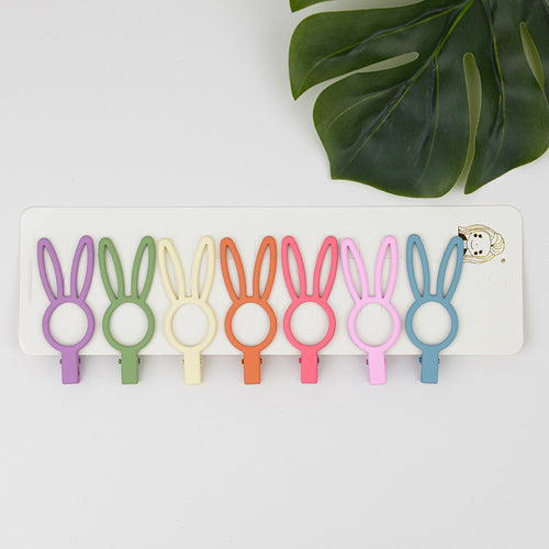 7Pcs Matte Cute Rabbit Candy-Colored Clips