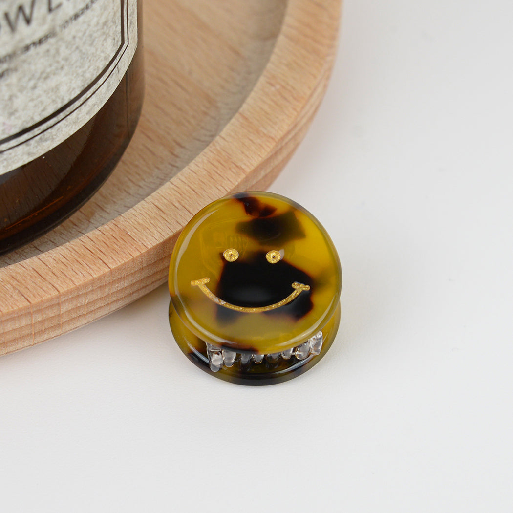 Acetate Cute Smiley Face Small Jaw Mini Hair Clip