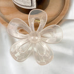 Jelly Flower Hair Clip Frosted Updo Shark Clip Hair