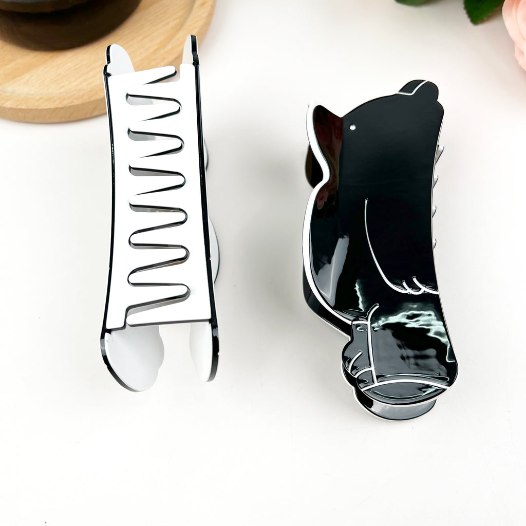 Süße Haarspangen aus Acetat mit Bärenmotiv, großer weißer Bär, Tierkrallenclip 