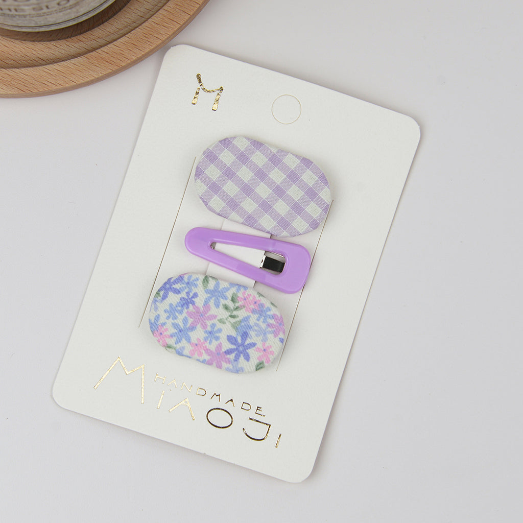 Floral Fabric Plaid BB Clip