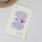 Floral Fabric Plaid BB Clip