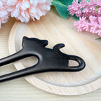 Cat U-shaped hairpin sandalwood hairpin