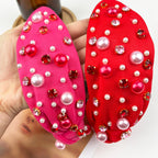 Valentine's day diamond-encrusted headband pearl headband