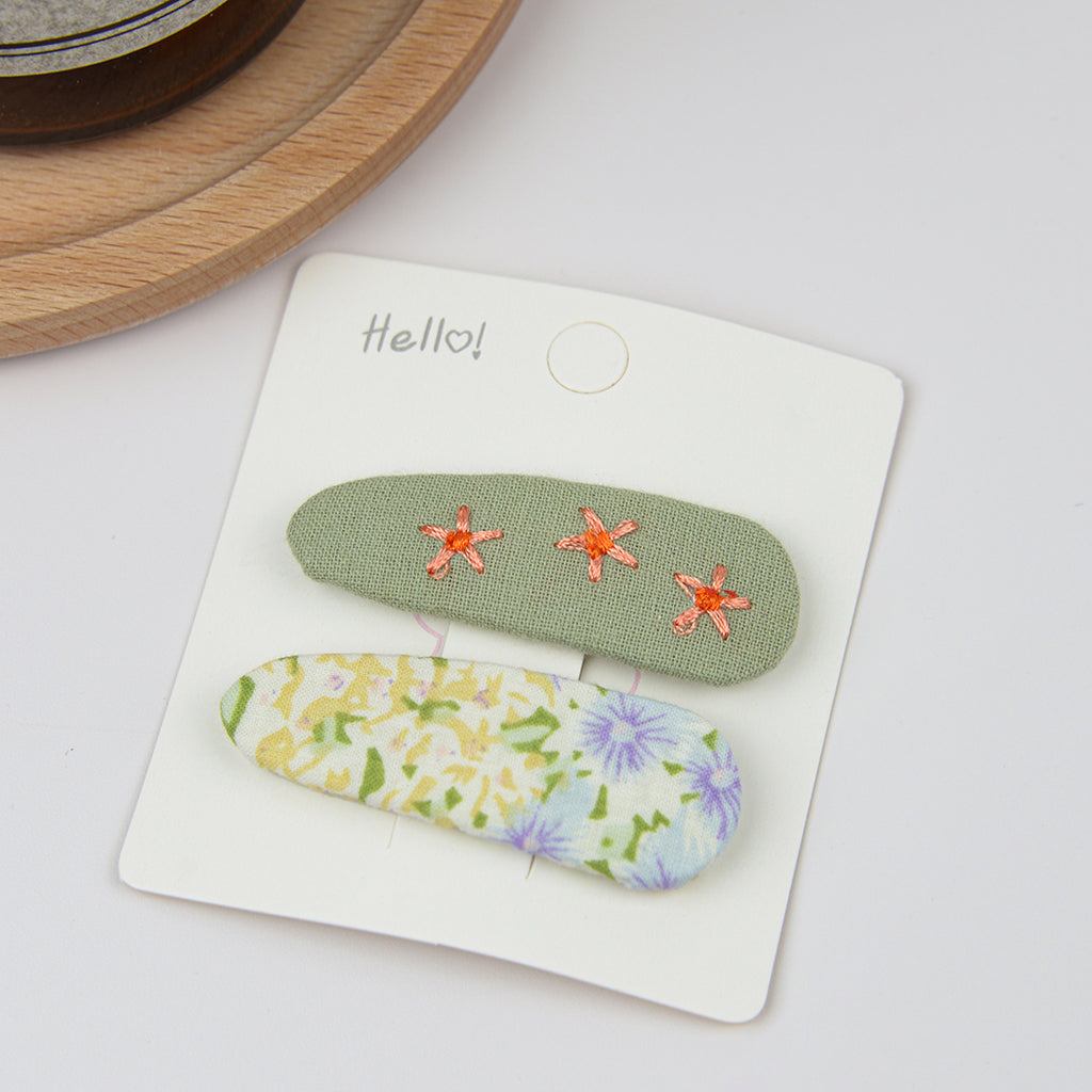 Floral BB Clip Embroidery Water Drop