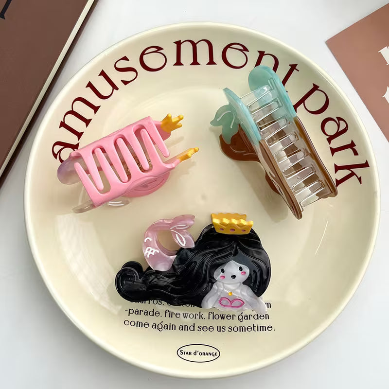 Mermaid Barrettes Half Scratch on the Back of the Head Shark Clip