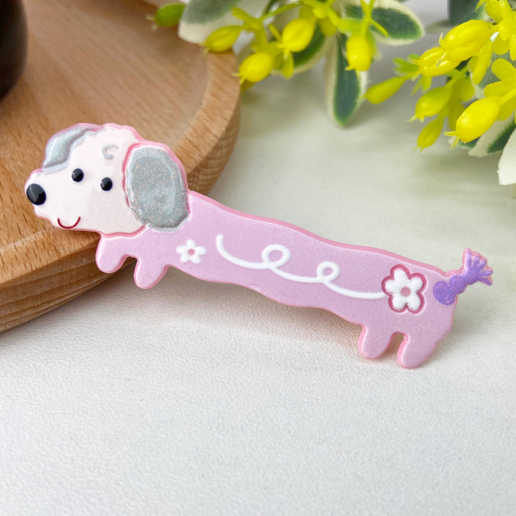 Cute Cartoon Colorful Dachshund Duckbill Clip