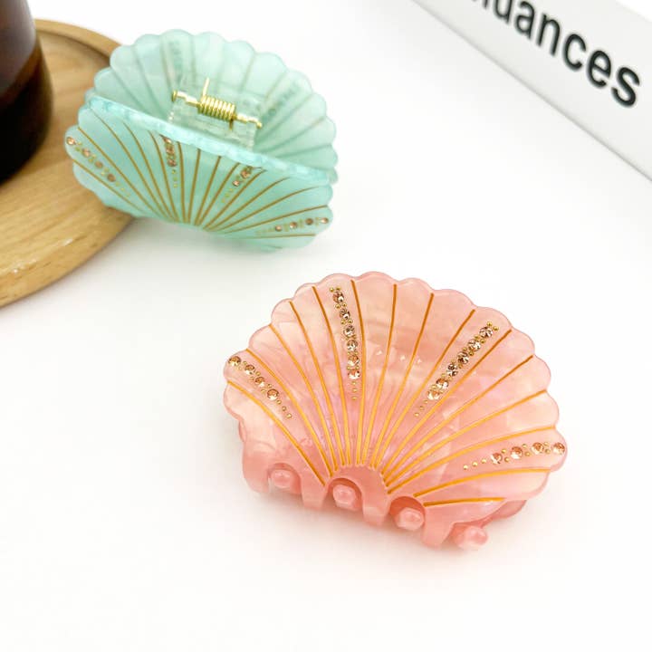 Shell Conch Acetate Grip Spot Drill Back Head Shark Clip