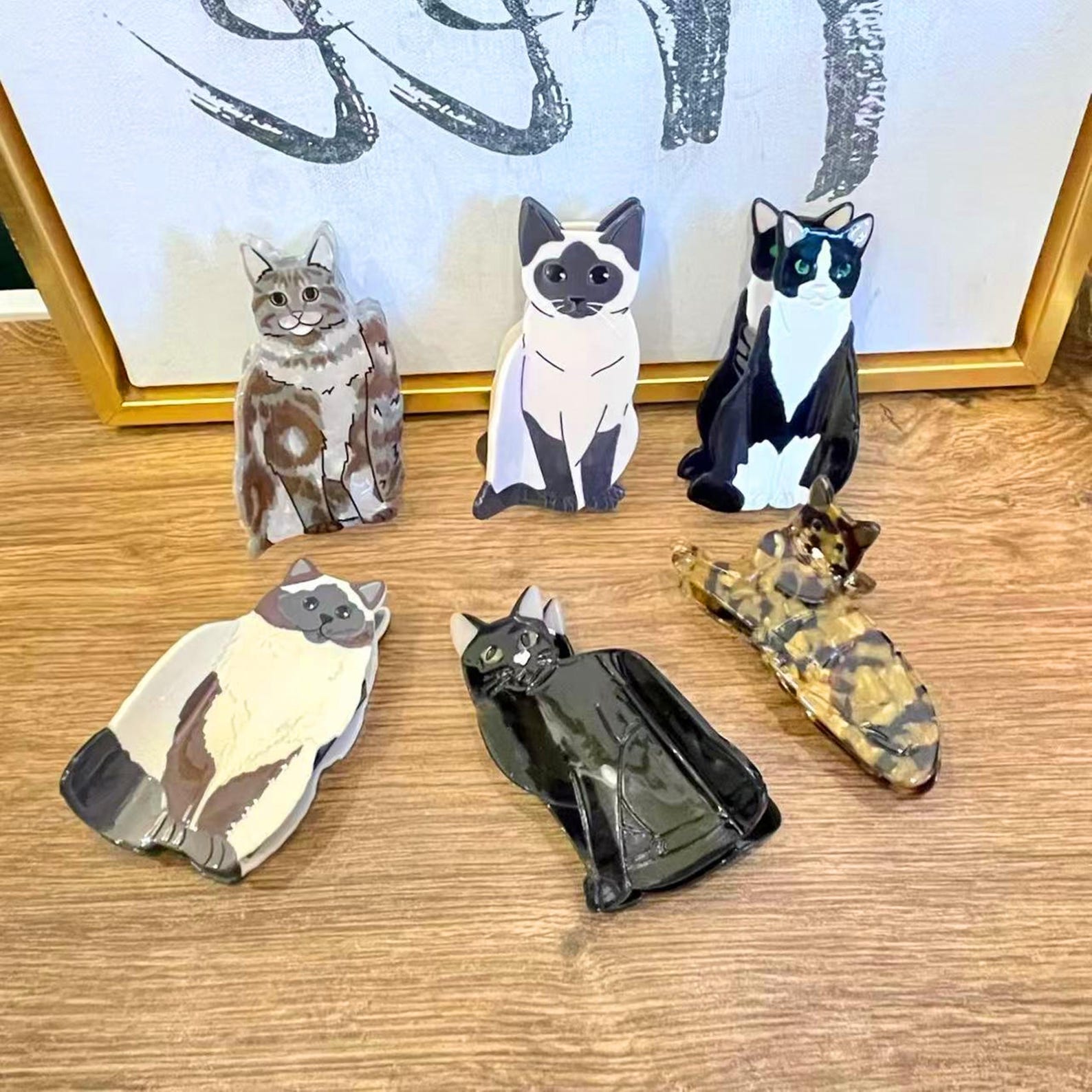 Cute Cat Barrettes Half Scratch Updo Shark Clip