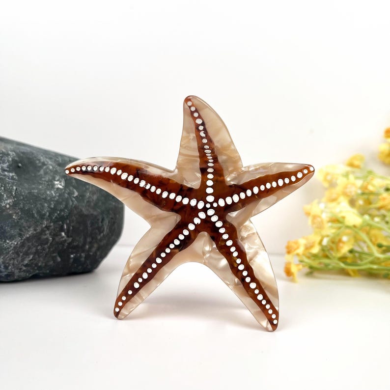 Starfish Barrettes Ocean Half Catch Shark Clip
