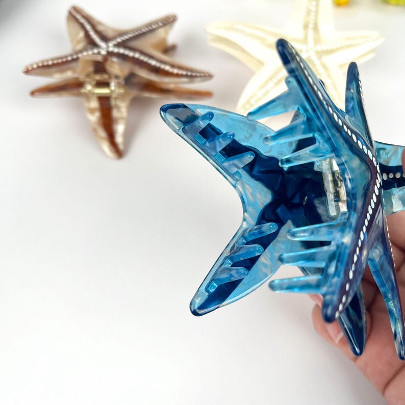 Starfish Barrettes Ocean Half Catch Shark Clip