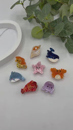 Sea Life Acetic Acid Mini Jaw Clip Whale Crab Seahorse Starfish Dolphin Young Girl Personalized Bang Clip Barrettes Hair
